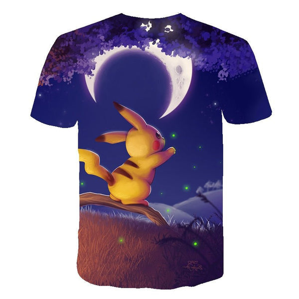 Cute Pikachu T-shirt white pokemon boys & girls T-shirt person fashion gift creative streetwear - Vimost Shop