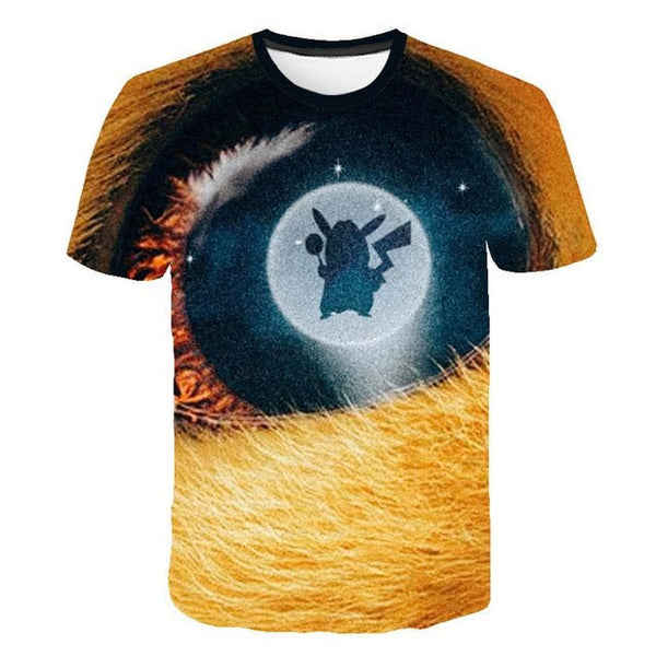 Cute Pikachu T-shirt white pokemon boys & girls T-shirt person fashion gift creative streetwear - Vimost Shop