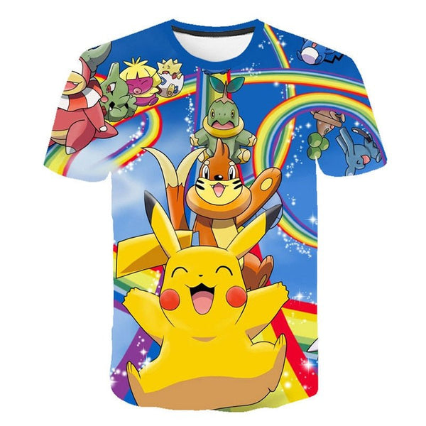 Cute Pikachu T-shirt white pokemon boys & girls T-shirt person fashion gift creative streetwear - Vimost Shop
