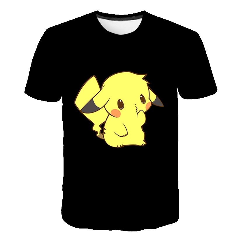 Cute Pikachu T-shirt white pokemon boys & girls T-shirt person fashion gift creative streetwear - Vimost Shop