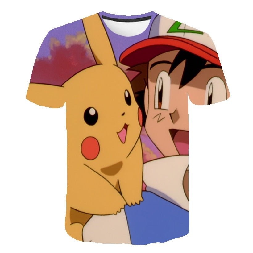 Cute Pikachu T-shirt white pokemon boys & girls T-shirt person fashion gift creative streetwear - Vimost Shop