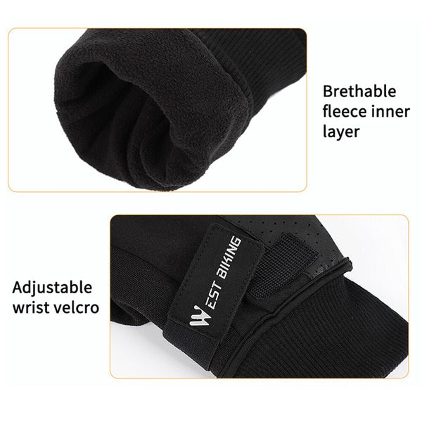 Cycling Gloves Touch Screen Riding Winter Plush Bike Bicycle Gloves Biking Portable Dustproof Cycling Parts - Vimost Shop