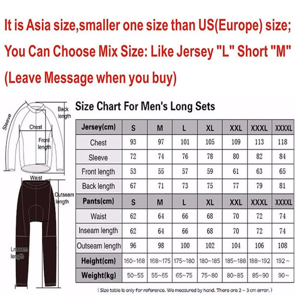Cycling Jersey 9D Bib Set MTB Uniform Bike Clothing Quick Dry Spring/Autumn Bicycle Clothes Mens Long Cycling Wear - Vimost Shop