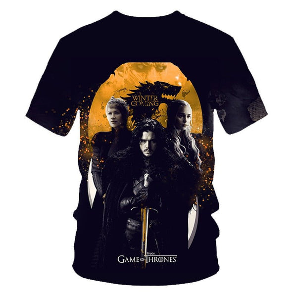 Daenerys Targaryen Character O Neck Tshirt 3D Printed Game Of Thrones Large Size T-shirt Men's Leisure Tee - Vimost Shop