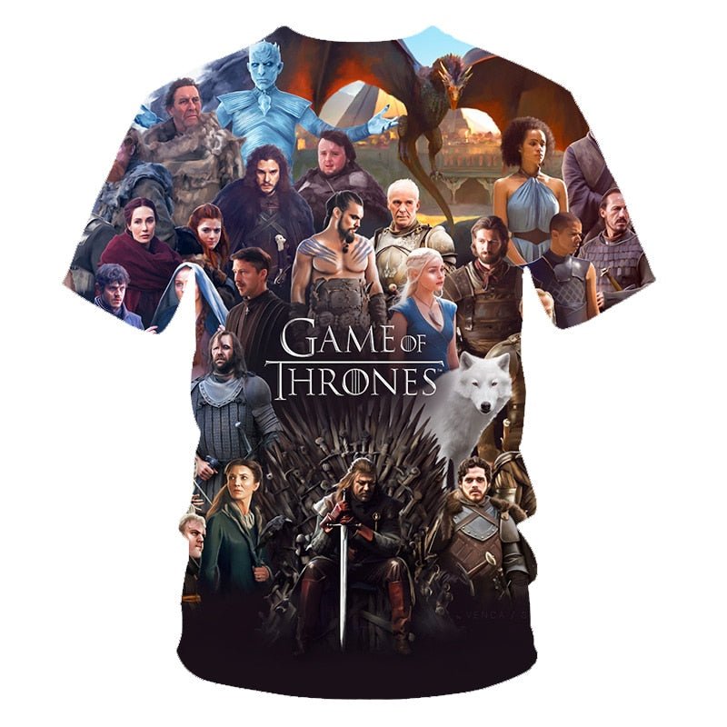 Daenerys Targaryen Character O Neck Tshirt 3D Printed Game Of Thrones Large Size T-shirt Men's Leisure Tee - Vimost Shop
