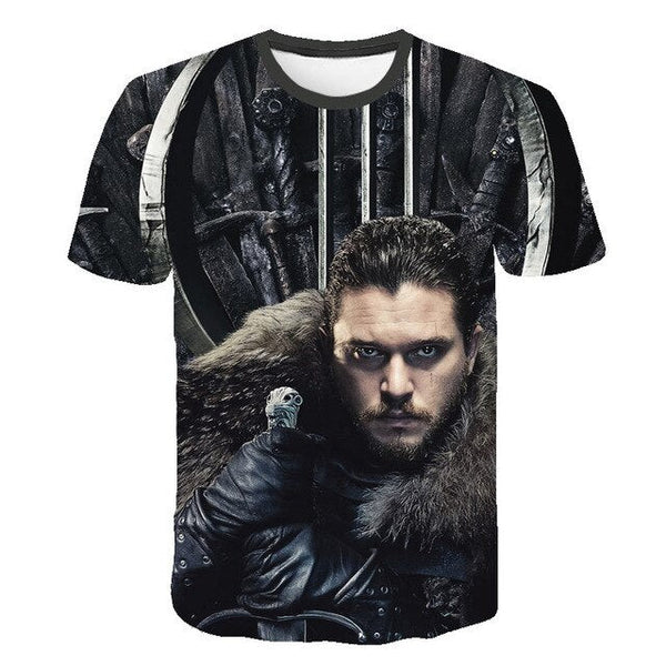 Daenerys Targaryen Character O Neck Tshirt 3D Printed Game Of Thrones Large Size T-shirt Men's Leisure Tee - Vimost Shop