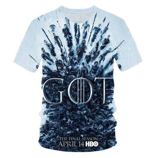 Daenerys Targaryen Character O Neck Tshirt 3D Printed Game Of Thrones Large Size T-shirt Men's Leisure Tee - Vimost Shop