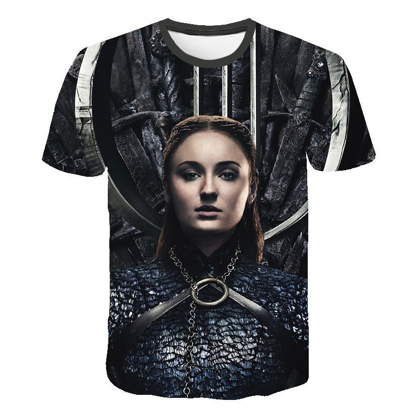 Daenerys Targaryen Character O Neck Tshirt 3D Printed Game Of Thrones Large Size T-shirt Men's Leisure Tee - Vimost Shop