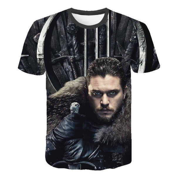 Daenerys Targaryen Character O Neck Tshirt 3D Printed Game Of Thrones Large Size T-shirt Men's Leisure Tee - Vimost Shop