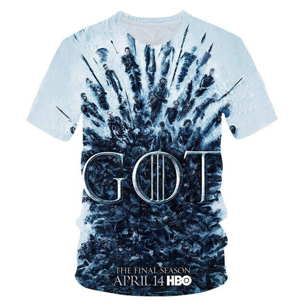 Daenerys Targaryen Character O Neck Tshirt 3D Printed Game Of Thrones Large Size T-shirt Men's Leisure Tee - Vimost Shop