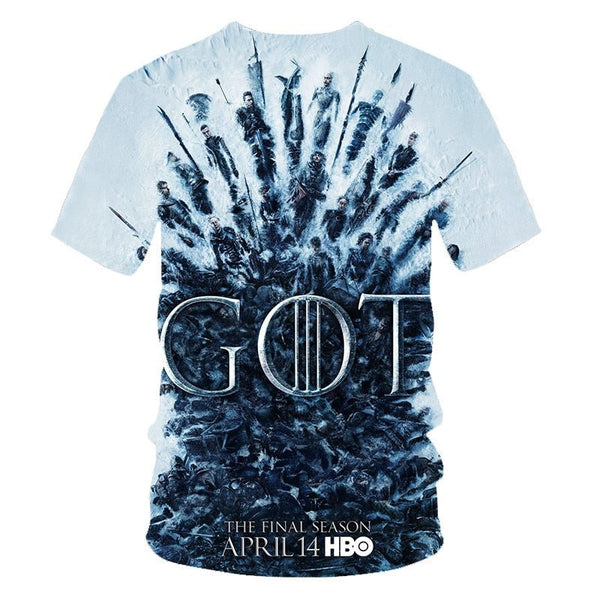 Daenerys Targaryen Character O Neck Tshirt 3D Printed Game Of Thrones Large Size T-shirt Men's Leisure Tee - Vimost Shop