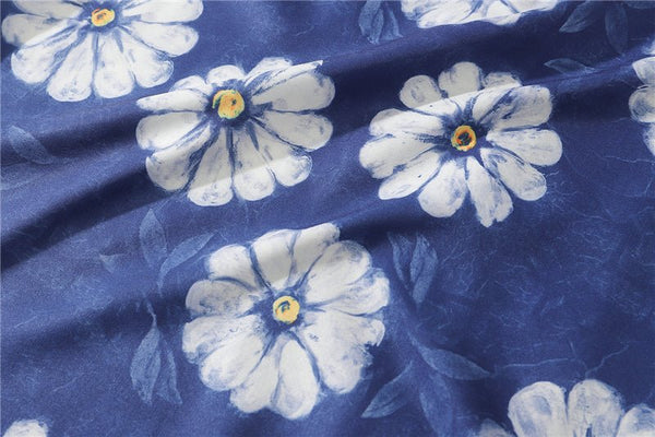 Daisy Flower Print Hip Hop Shirts Short Sleeve Summer Beach Streetwear Hawaiian Shirts Men Casual Harajuku Aloha Shirt - Vimost Shop
