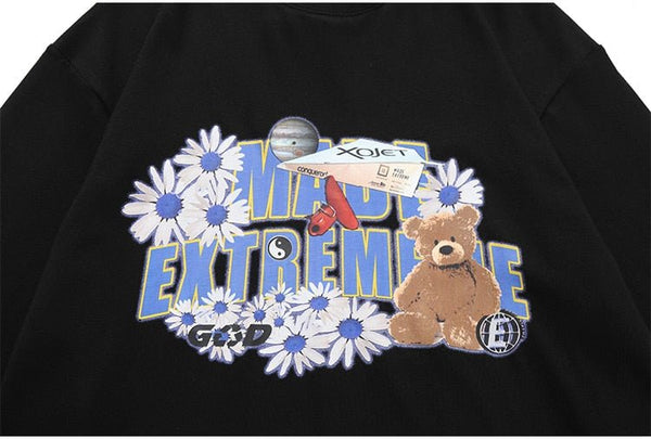 Daisy Flowers Funny Toy Print LooseSweatshirts Men High Street Harajuku Streetwear - Vimost Shop