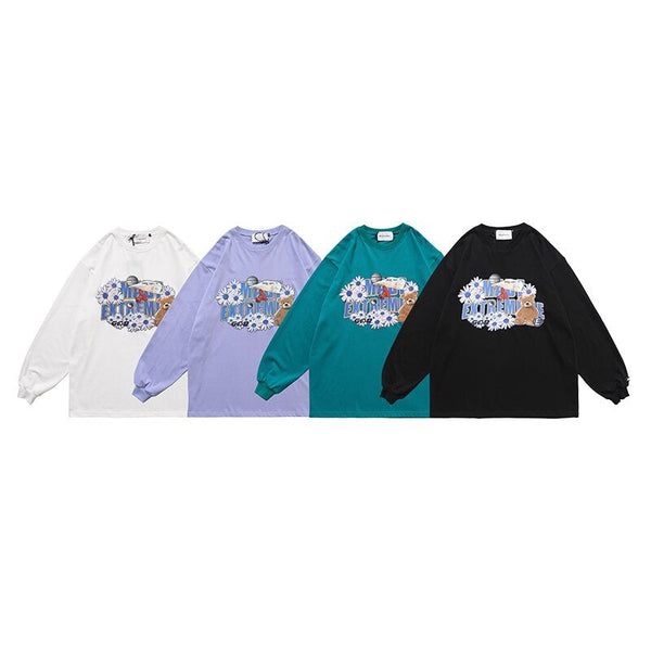 Daisy Flowers Funny Toy Print LooseSweatshirts Men High Street Harajuku Streetwear - Vimost Shop