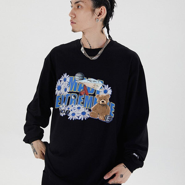 Daisy Flowers Funny Toy Print LooseSweatshirts Men High Street Harajuku Streetwear - Vimost Shop