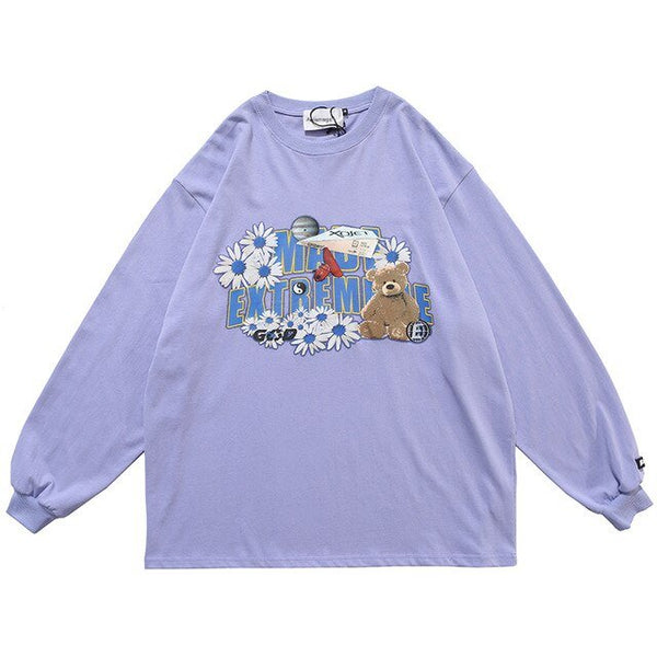 Daisy Flowers Funny Toy Print LooseSweatshirts Men High Street Harajuku Streetwear - Vimost Shop
