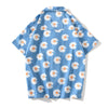 Daisy Print Aloha Shirts Hip Hop Harajuku Men Short Sleeve Beach Hawaiian Flower Shirts Casual Camisa Masculina Shirt - Vimost Shop