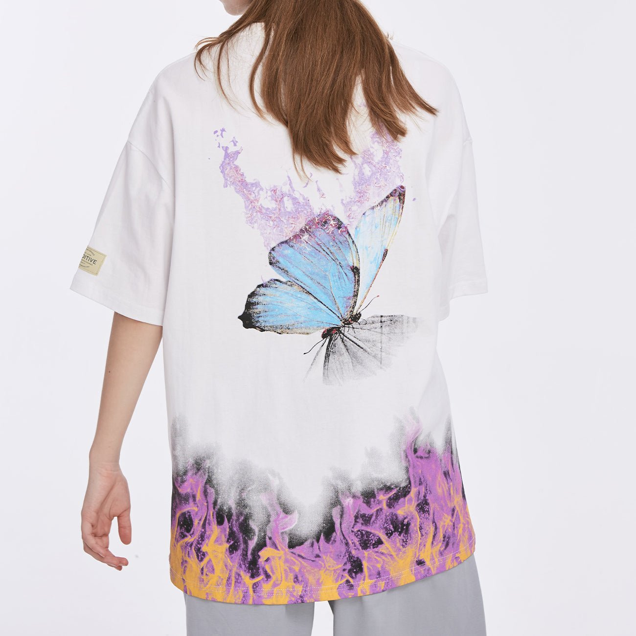 DARK Flame Butterfly Oversize T Shirt Cotton Punk Rock Streetwear Hip Hop T Shirt Men Harajuku Short Sleeve Tees - Vimost Shop