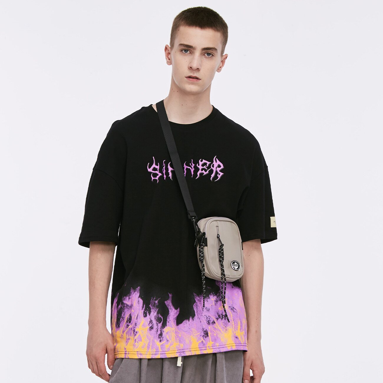 DARK Flame Butterfly Oversize T Shirt Cotton Punk Rock Streetwear Hip Hop T Shirt Men Harajuku Short Sleeve Tees - Vimost Shop