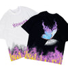 DARK Flame Butterfly Oversize T Shirt Cotton Punk Rock Streetwear Hip Hop T Shirt Men Harajuku Short Sleeve Tees - Vimost Shop