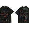 DARK Hip Hop Cartoon Letter Graffiti T Shirt Men Harajuku Streetwear Tops Tees Casual Cotton Short Sleeve tshirts - Vimost Shop