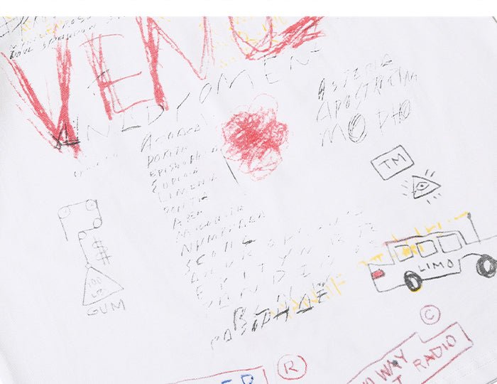 DARK Hip Hop Cartoon Letter Graffiti T Shirt Men Harajuku Streetwear Tops Tees Casual Cotton Short Sleeve tshirts - Vimost Shop