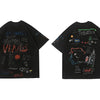DARK Hip Hop Cartoon Letter Graffiti T Shirt Men Harajuku Streetwear Tops Tees Casual Cotton Short Sleeve tshirts - Vimost Shop