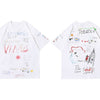DARK Hip Hop Cartoon Letter Graffiti T Shirt Men Harajuku Streetwear Tops Tees Casual Cotton Short Sleeve tshirts - Vimost Shop