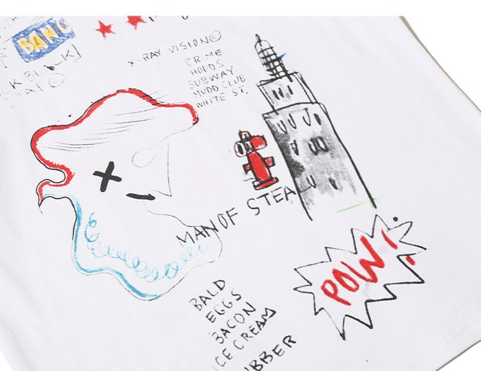 DARK Hip Hop Cartoon Letter Graffiti T Shirt Men Harajuku Streetwear Tops Tees Casual Cotton Short Sleeve tshirts - Vimost Shop