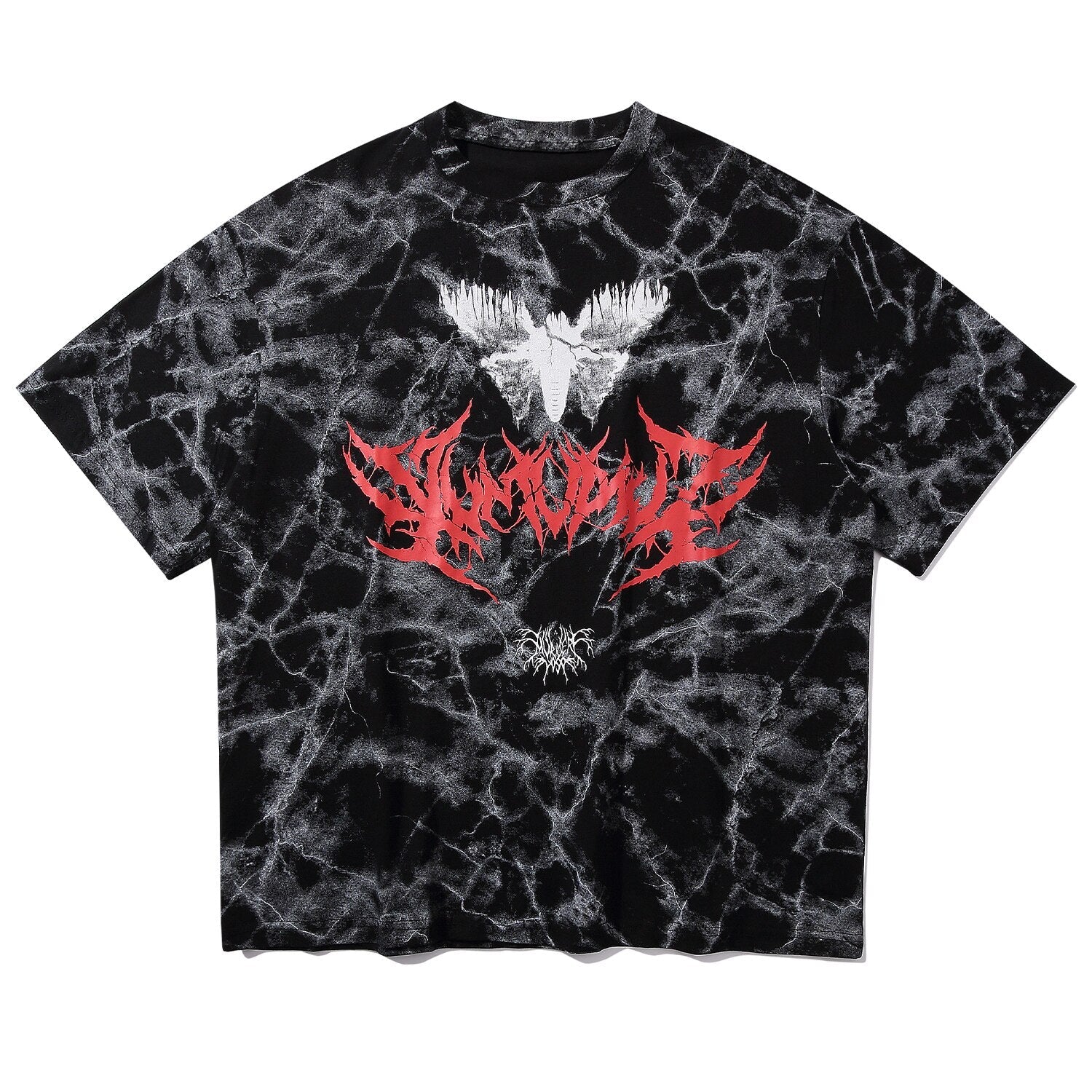 DARK Hip Hop Graffiti Tie Dying Mens T Shirt Harajuku Streetwear Skateboard Tops Tees Casual Cotton Short Sleeve - Vimost Shop