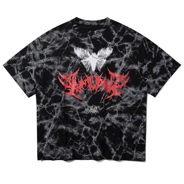 DARK Hip Hop Graffiti Tie Dying Mens T Shirt Harajuku Streetwear Skateboard Tops Tees Casual Cotton Short Sleeve - Vimost Shop