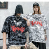DARK Hip Hop Graffiti Tie Dying Mens T Shirt Harajuku Streetwear Skateboard Tops Tees Casual Cotton Short Sleeve - Vimost Shop