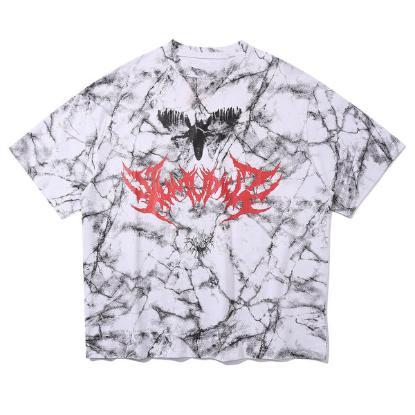 DARK Hip Hop Graffiti Tie Dying Mens T Shirt Harajuku Streetwear Skateboard Tops Tees Casual Cotton Short Sleeve - Vimost Shop