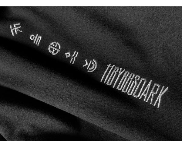 DARK Japanese Streetwear Man Hoodies Hip Hop Embroideried Pullover Patchwork Fake Two Darkwear Tops Techwear Hoodies - Vimost Shop