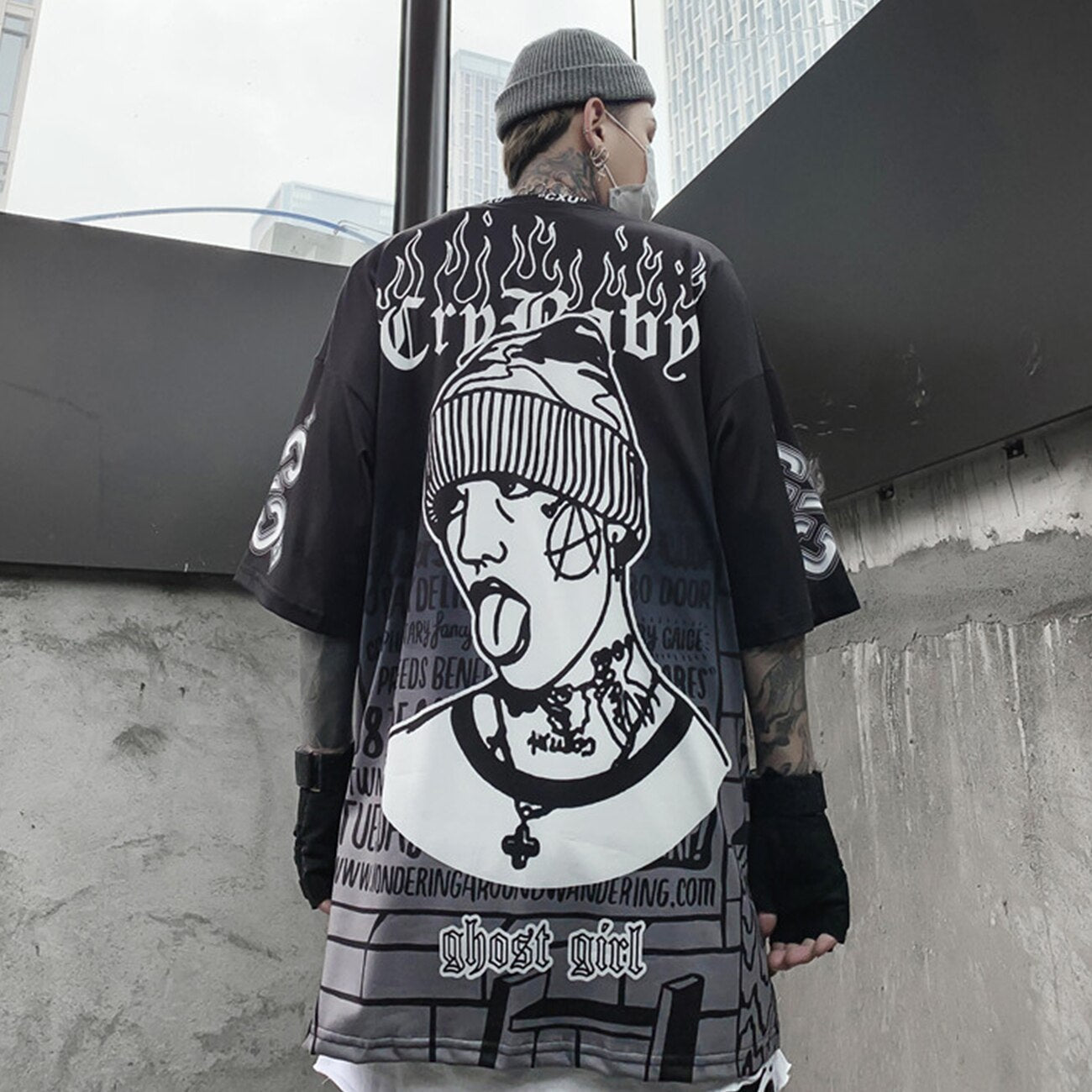 Dark Loose Clown Print Hip Hop Tshirt Men Summer Casual Short Sleeve Tees Shirt Fashion Streetwear Black - Vimost Shop