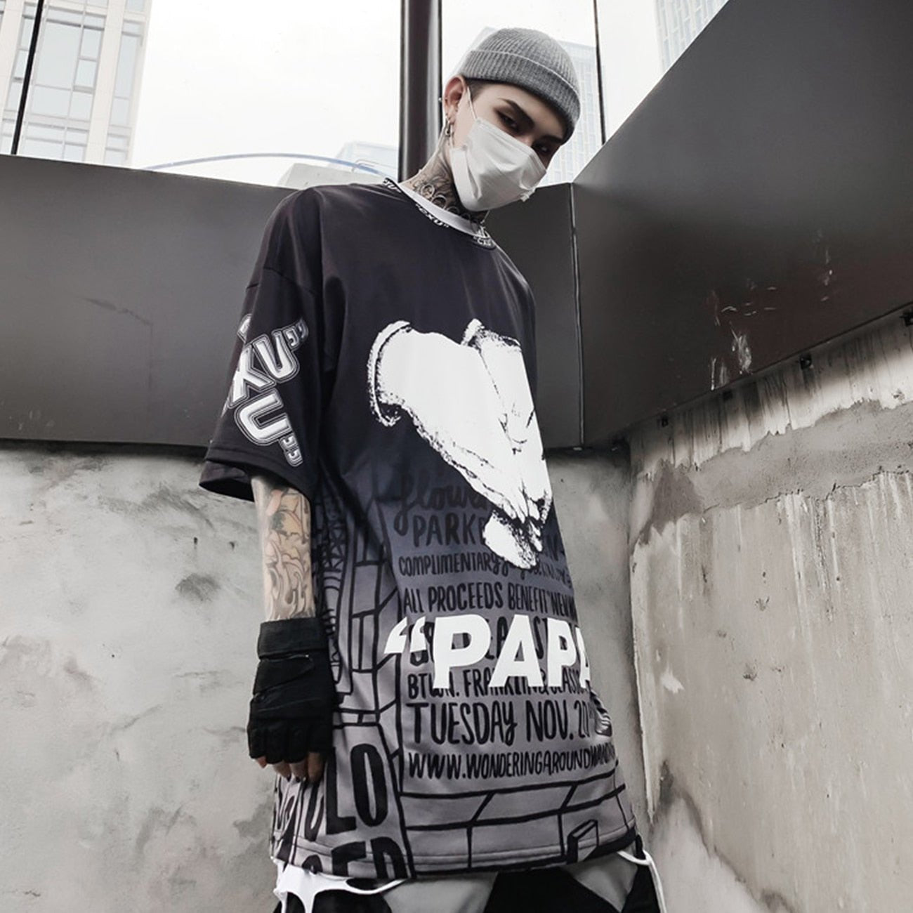 Dark Loose Clown Print Hip Hop Tshirt Men Summer Casual Short Sleeve Tees Shirt Fashion Streetwear Black - Vimost Shop