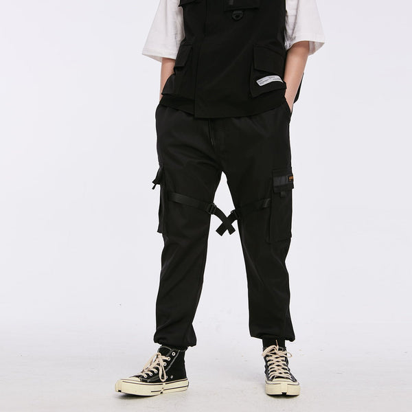 DARK Men Joggers Pants Multi-pocket Elastic Waist Harem Pants Men Hip Hop Streetwear Sweatpants Pencil Pants Techwear - Vimost Shop