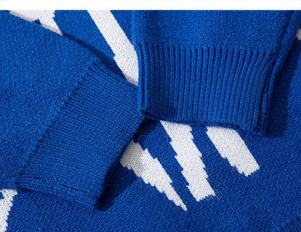 DARK Monster Knitted Men Sweater Autumn Winter Harajuku Streetwear Hip Hop Ripped Male Casual Cotton Pullover Outwear - Vimost Shop