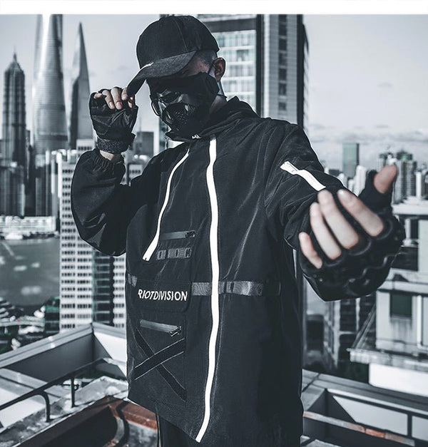 Dark Patchwork Printed Men Cargo Jackets Autumn Casual Streetwear Tops Pullover Harajuku Hip Hop Male Coat - Vimost Shop