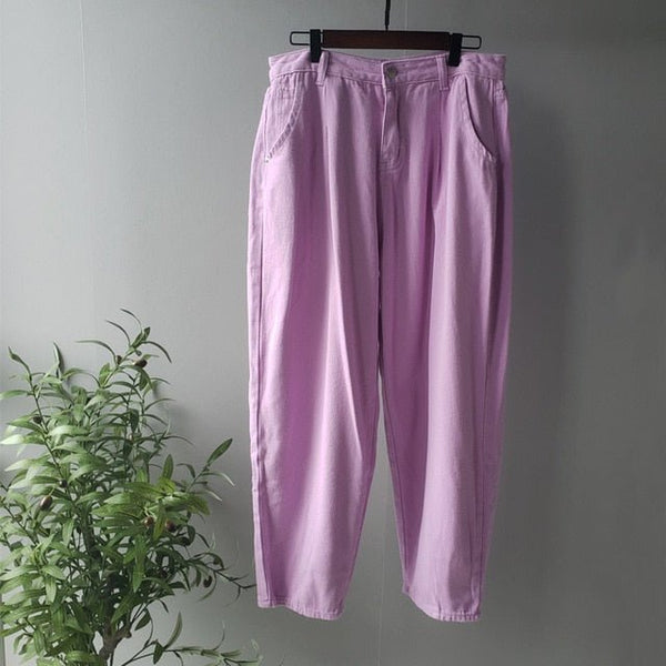 Denim Pants Women High Waist Harem Pants Loose Jeans Plus Size Trousers Women - Vimost Shop
