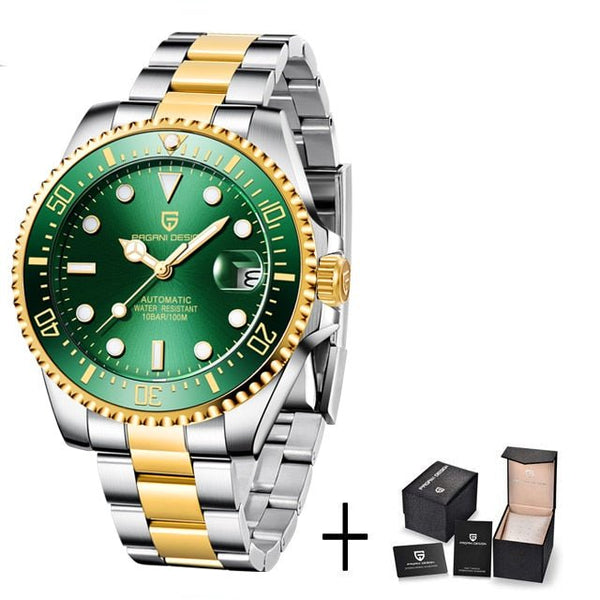 Design Brand Luxury Men Watches Automatic Black Watch Men Stainless Steel Waterproof Business Sport Mechanical Wristwatch - Vimost Shop