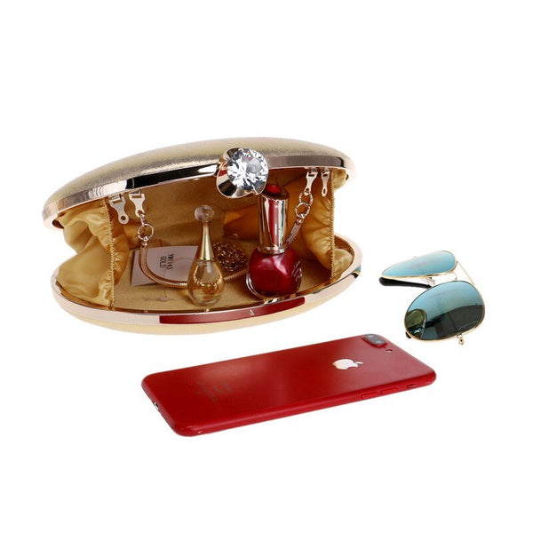 Design Egg Shaped Women Day Clutches Chain Shoulder Rhinestones Lady Wedding Party Evening Bags Mixed Color Wallets - Vimost Shop