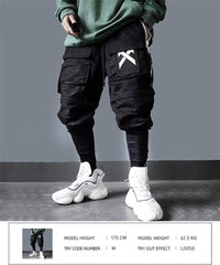 Detachable Multi-Pocket Cargo Pants Men Harajuku Hip Hop Streetwear Joggers Man Elastic Waist Sweatpants Techwear