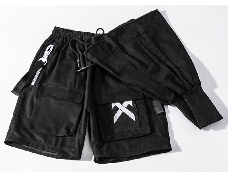 Detachable Multi-Pocket Cargo Pants Men Harajuku Hip Hop Streetwear Joggers Man Elastic Waist Sweatpants Techwear - Vimost Shop