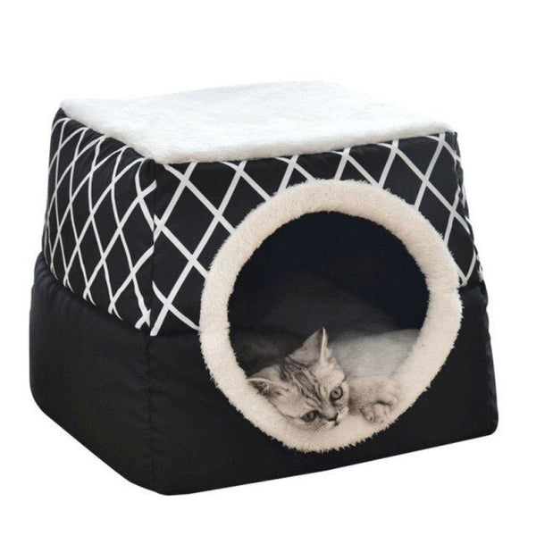 Detachable Soft Kennel Cat Bed Breathable Cat Pet Cave House Sleeping Bag Mat Pad Tent Pets Winter Warm Cozy Beds 11 Colors - Vimost Shop