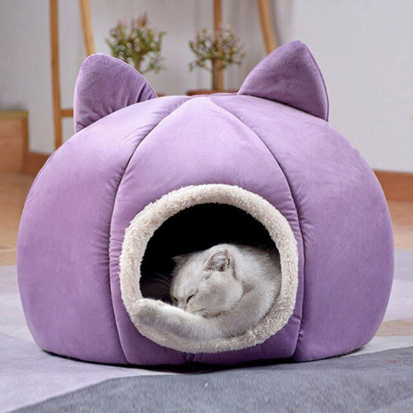 Detachable Soft Kennel Cat Bed Breathable Cat Pet Cave House Sleeping Bag Mat Pad Tent Pets Winter Warm Cozy Beds 11 Colors - Vimost Shop