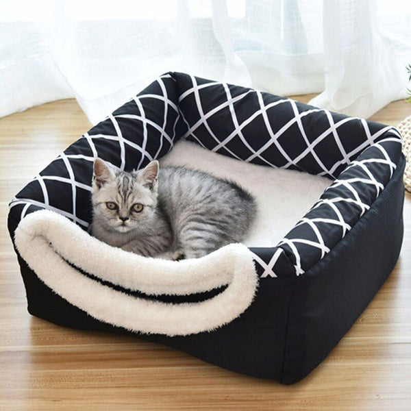 Detachable Soft Kennel Cat Bed Breathable Cat Pet Cave House Sleeping Bag Mat Pad Tent Pets Winter Warm Cozy Beds 11 Colors - Vimost Shop