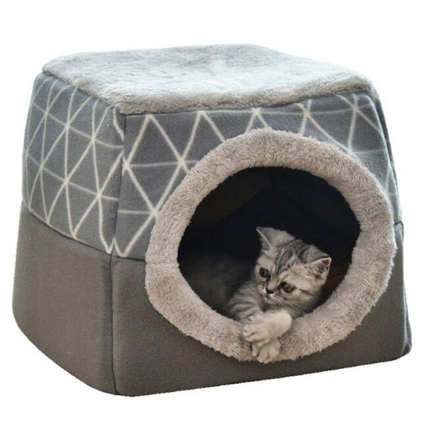 Detachable Soft Kennel Cat Bed Breathable Cat Pet Cave House Sleeping Bag Mat Pad Tent Pets Winter Warm Cozy Beds 11 Colors - Vimost Shop