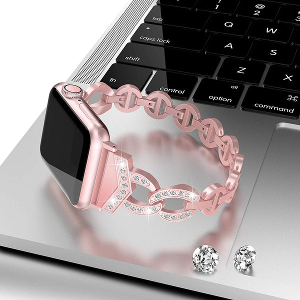 Diamond Stainless Steel strap For Apple Watch band 38mm 42mm 40/44mm Bracelet woman watchband for iWatch Series 6 SE 5 4 3 belt - Vimost Shop