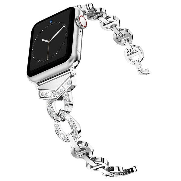 Diamond Stainless Steel strap For Apple Watch band 38mm 42mm 40/44mm Bracelet woman watchband for iWatch Series 6 SE 5 4 3 belt - Vimost Shop